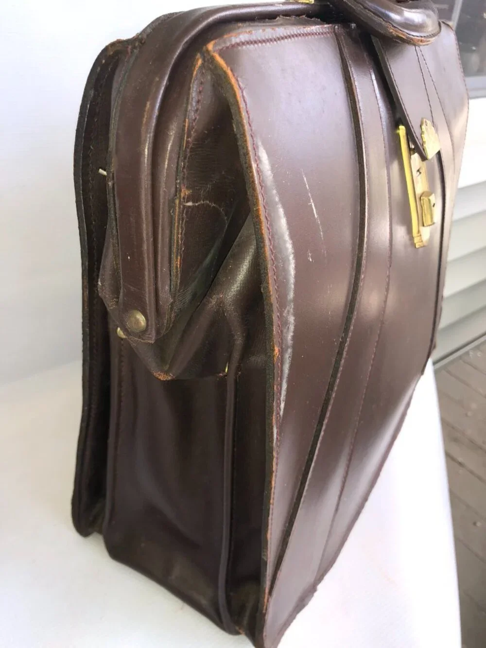 Vintage Hugo Bosca Leather Briefcase U.S. Property